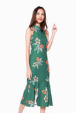 Giselle Cheongsam Peplum Dress in Forest