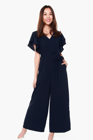 Sandy Wide Legged Jumpsuit in Navy