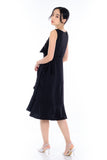 Tiana Ruffle Wrap Dress in Black
