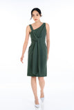 Savannah Toga Knotted Dress in Forest