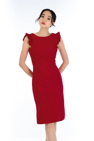 Tilly Pleated Sleeves in Wine