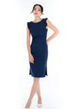 Tilly Pleated Sleeves in Midnight Blue