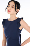 Tilly Pleated Sleeves in Midnight Blue