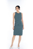 Rach Peplum Detail Shealth in Sage Green