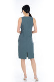 Rach Peplum Detail Shealth in Sage Green