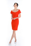 Layla Classic Off Shoulder Dress in Chilli
