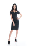 Layla Classic Off Shoulder Dress in Black