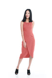 Heidi Cross-Over Dress in Salmon