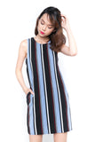 Pearly Pleated Shift Pocket Dress