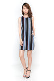 Pearly Pleated Shift Pocket Dress