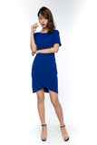 Sleeved Cross Over Midi in Blue