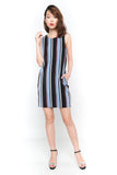 Pearly Pleated Shift Pocket Dress
