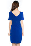 Sleeved Cross Over Midi in Blue