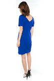 Sleeved Cross Over Midi in Blue