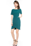 Sleeved Cross Over Midi in Green