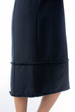 Heidi Square Neck Tassle Belted Dress In Navy