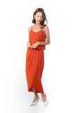 Amanda Crop Top Drape Maxi in Rust