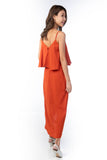 Amanda Crop Top Drape Maxi in Rust